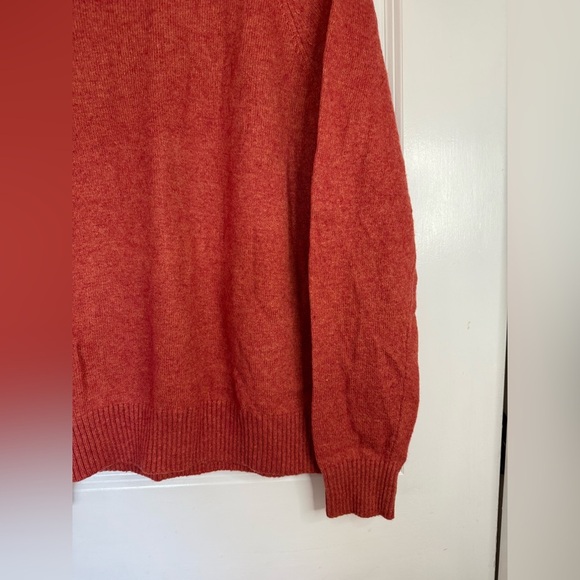 J. Crew Mercantile Men’s Orange Wool Blend Thin Crewneck Pullover Sweater - Picture 2 of 8